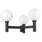 Z-Lite Laurent Outdoor Post Mount Fixture, 3-Light, 39 In.W x 22.5 In.H, Black/Opal 597BP3-BK - alternate 2
